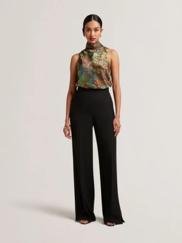 Kalnaa Printed Satin High Neck Sleeveless Top<Ted Baker Shop