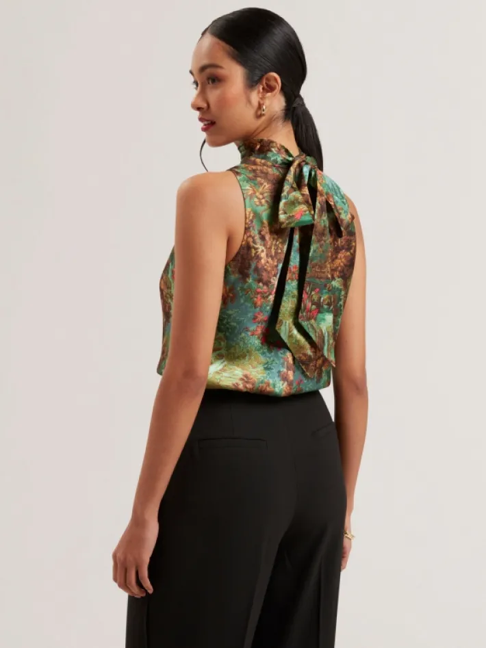 kalnaa_printed_satin_high_3.webp Kalnaa Printed Satin High Neck Sleeveless Top<Ted Baker Shop