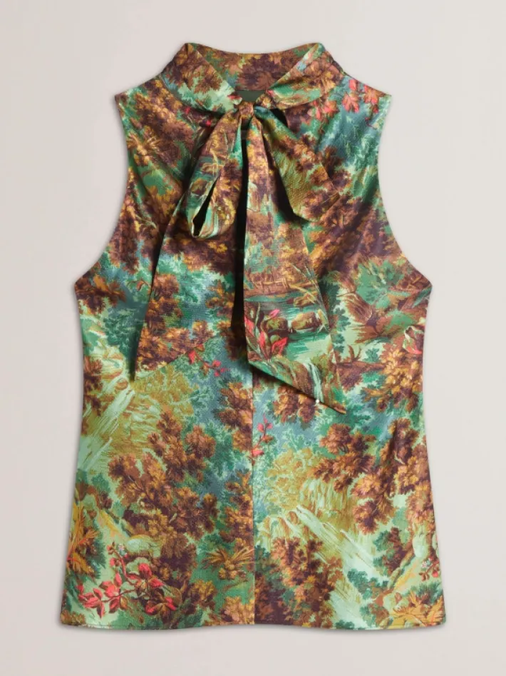 kalnaa_printed_satin_high_5.webp Kalnaa Printed Satin High Neck Sleeveless Top<Ted Baker Shop
