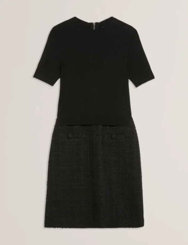 Komam Boucle A-Line Mini Dress With Knit Bodice<Ted Baker Cheap