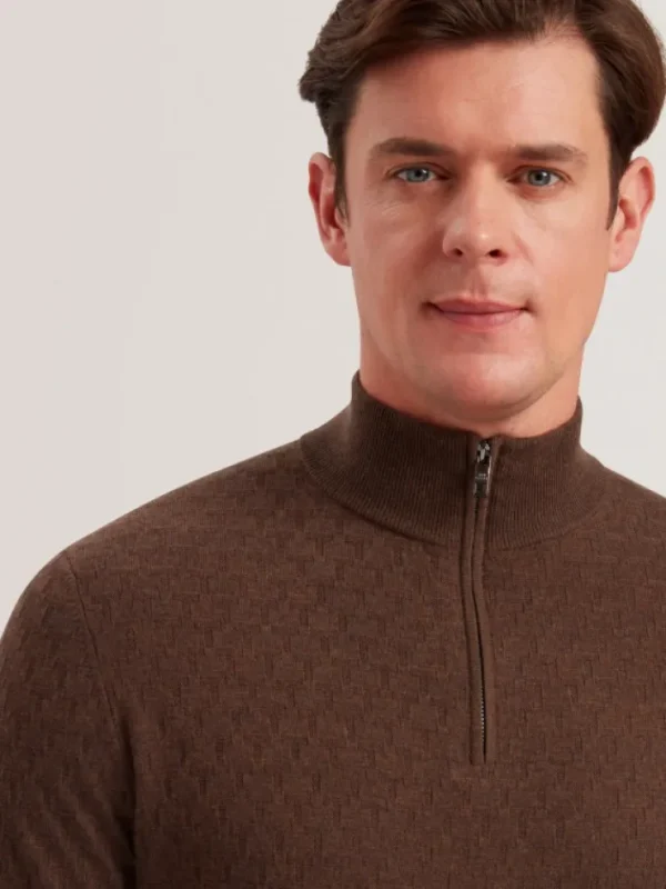 Kurnle T Knit Half Zip Funnel Neck Jumper<Ted Baker Discount