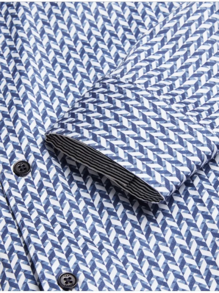 laceby_geometric_print_lo_2.webp Laceby Geometric Print Long Sleeve Slim Shirt<Ted Baker Sale