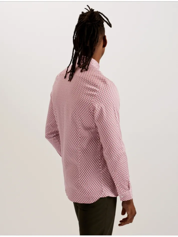 laceby_geometric_print_lo_4-1.webp Laceby Geometric Print Long Sleeve Slim Shirt<Ted Baker Shop