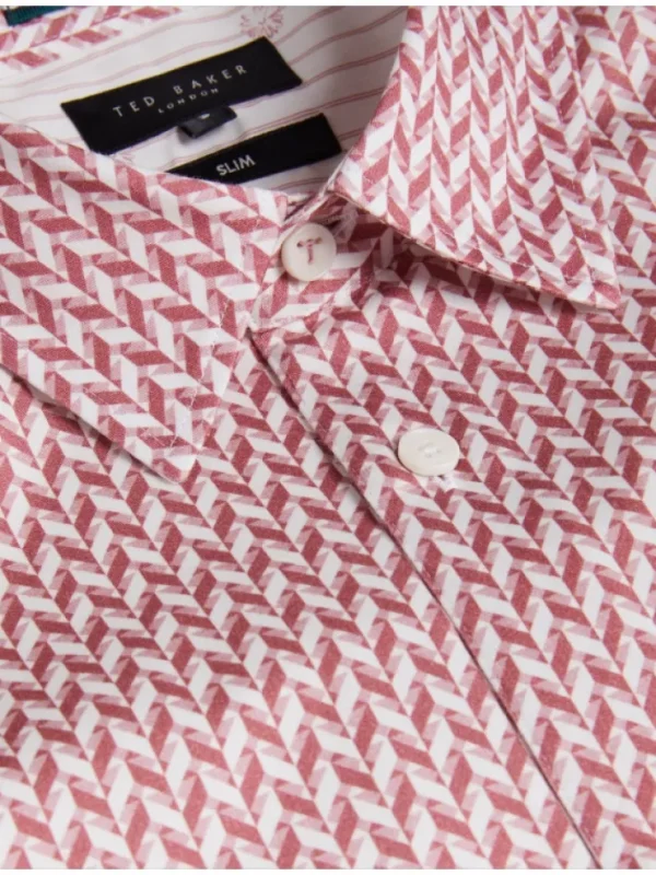 Laceby Geometric Print Long Sleeve Slim Shirt<Ted Baker Shop