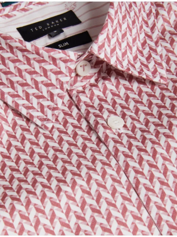 laceby_geometric_print_lo_5-1.webp Laceby Geometric Print Long Sleeve Slim Shirt<Ted Baker Shop