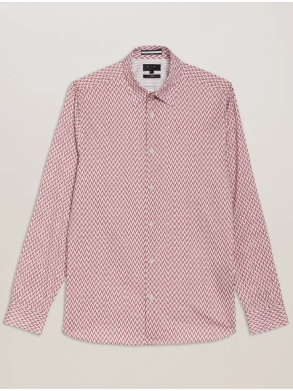 Laceby Geometric Print Long Sleeve Slim Shirt<Ted Baker Shop