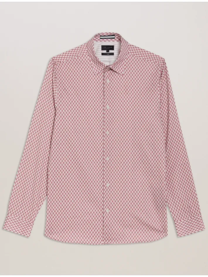 laceby_geometric_print_lo_6-1.webp Laceby Geometric Print Long Sleeve Slim Shirt<Ted Baker Shop