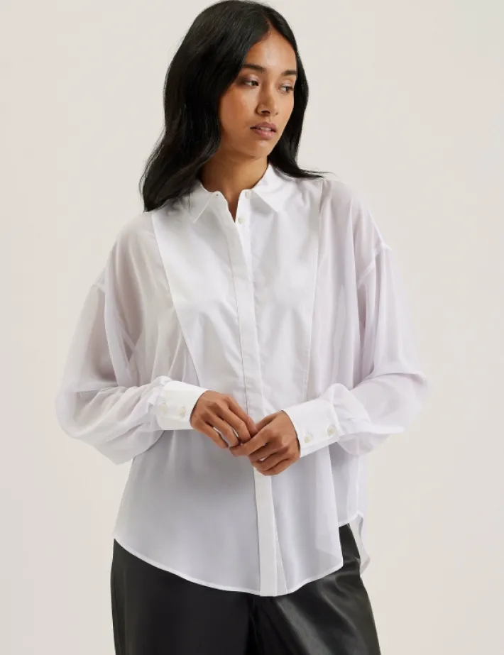 lechosa_bib_front_sheer_l_1.webp Lechosa Bib Front Sheer Long Sleeve Blouse<Ted Baker Cheap