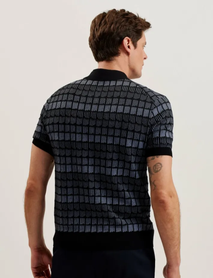 levers_ombre_jacquard_zip_4.webp Levers Ombre Jacquard Zip Neck Polo Shirt<Ted Baker Discount