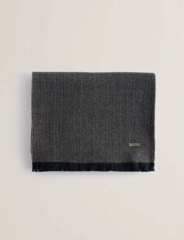 Lewiis Herringbone Texture Contrast Trim Scarf<Ted Baker Cheap