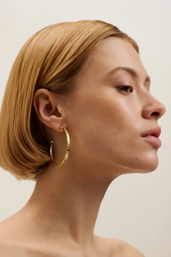 loa_logo_hoop_earrings_3.webp Loa Logo Hoop Earrings<Ted Baker Clearance