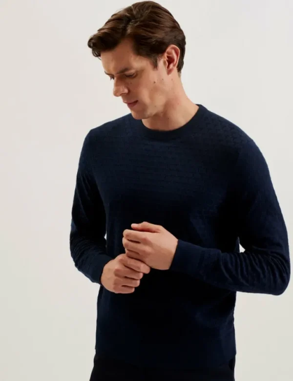 Loung Textured T Knit Crew Neck Jumper<Ted Baker Online
