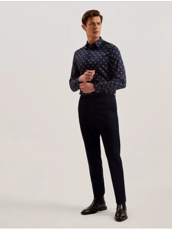 mikceal_floral_pattern_sl_0.webp Mikceal Floral Pattern Slim Fit Long Sleeve Shirt<Ted Baker Clearance