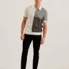 Minsta Textured Patchwork Knit Polo Shirt<Ted Baker Fashion