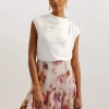 Misrina Drape Neck Detail Satin Top<Ted Baker Best Sale
