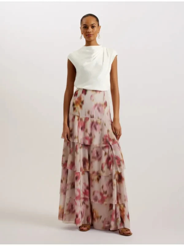 Misrina Drape Neck Detail Satin Top<Ted Baker Best Sale