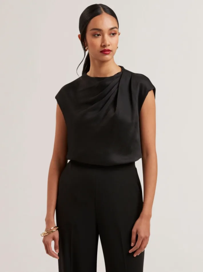 misrina_drape_neck_detail_1.webp Misrina Drape Neck Detail Satin Top<Ted Baker Online