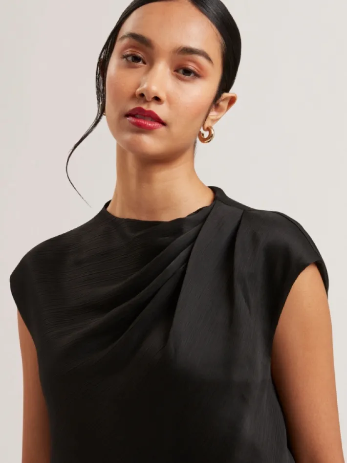 misrina_drape_neck_detail_2.webp Misrina Drape Neck Detail Satin Top<Ted Baker Online