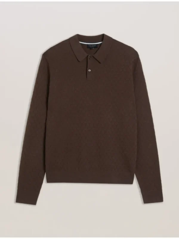 Morar Long Sleeve T Stitch Knitted Polo<Ted Baker Hot