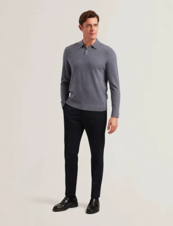Morar T Knit Long Sleeve Polo Top<Ted Baker Cheap