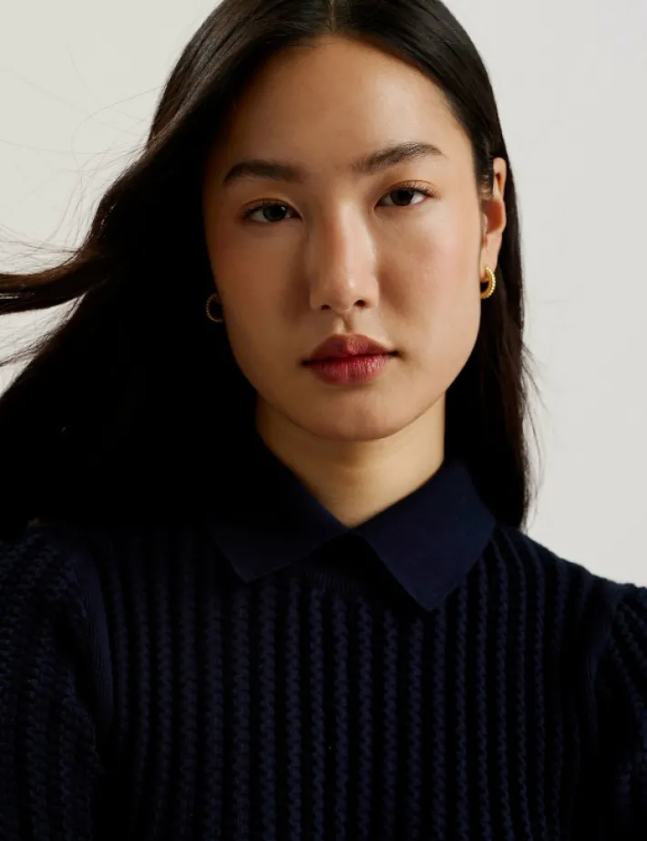 morliee_textured_knit_puf_3.webp Morliee Textured Knit Puffed Short Sleeve Sweater<Ted Baker Hot