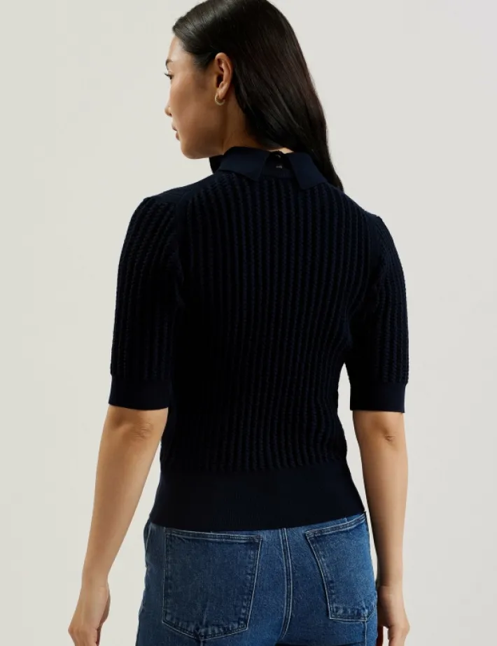 morliee_textured_knit_puf_4.webp Morliee Textured Knit Puffed Short Sleeve Sweater<Ted Baker Hot