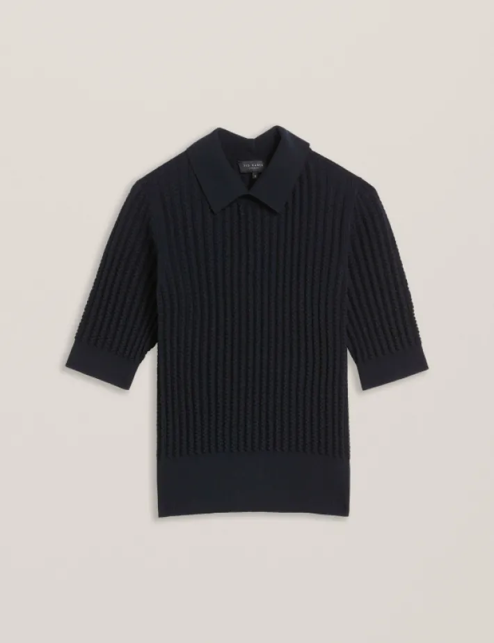 morliee_textured_knit_puf_6.webp Morliee Textured Knit Puffed Short Sleeve Sweater<Ted Baker Hot