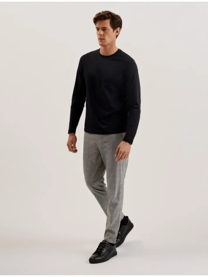 nicolo_checked_elastic_wa_0.webp Nicolo Checked Elastic Waist Tailored Trousers<Ted Baker Flash Sale