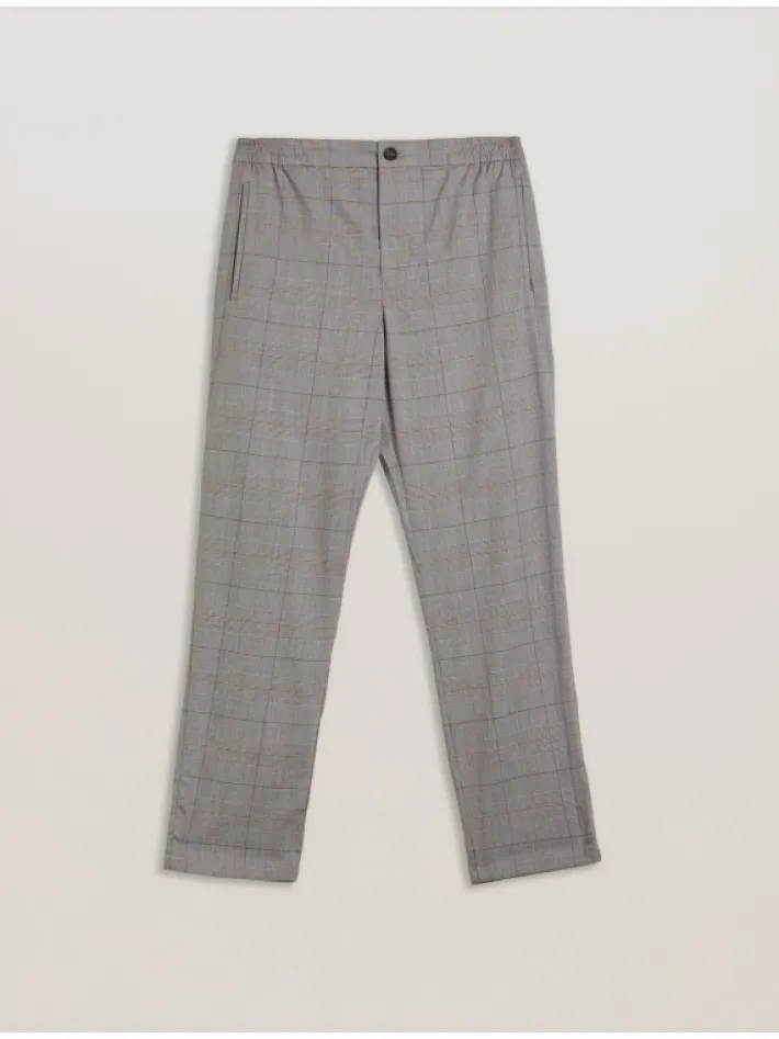 nicolo_checked_elastic_wa_5.webp Nicolo Checked Elastic Waist Tailored Trousers<Ted Baker Flash Sale