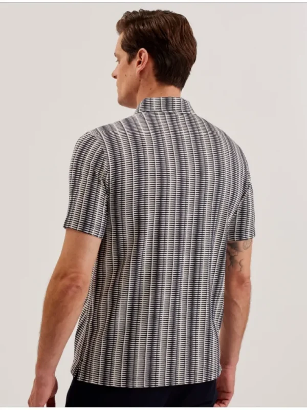 Octon Geo Stripe Zip Neck Polo Shirt<Ted Baker Cheap