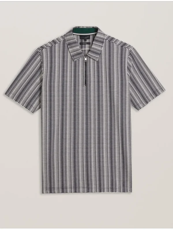 Octon Geo Stripe Zip Neck Polo Shirt<Ted Baker Cheap