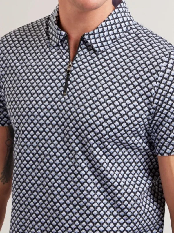 Ounslo Short Sleeve Regular Fit Printed Zip Polo<Ted Baker Sale