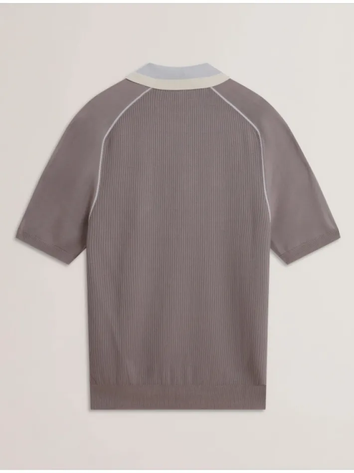 paxto_textured_zip_polo_w_5-1.webp Paxto Textured Zip Polo With Striped Collar<Ted Baker Sale