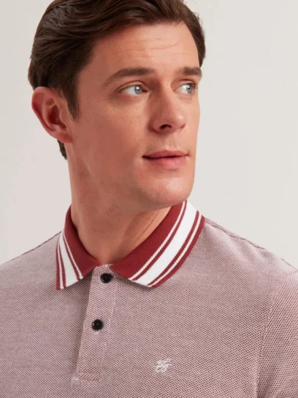 Phenes Textured Cotton Stripe Trim Polo Shirt<Ted Baker Hot
