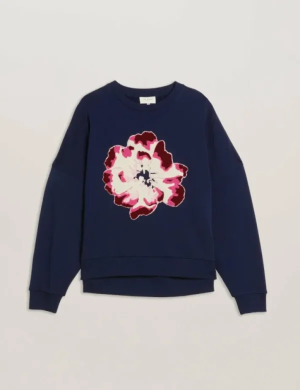 Raynahh Textured Floral Graphic Cotton Sweatshirt<Ted Baker Cheap