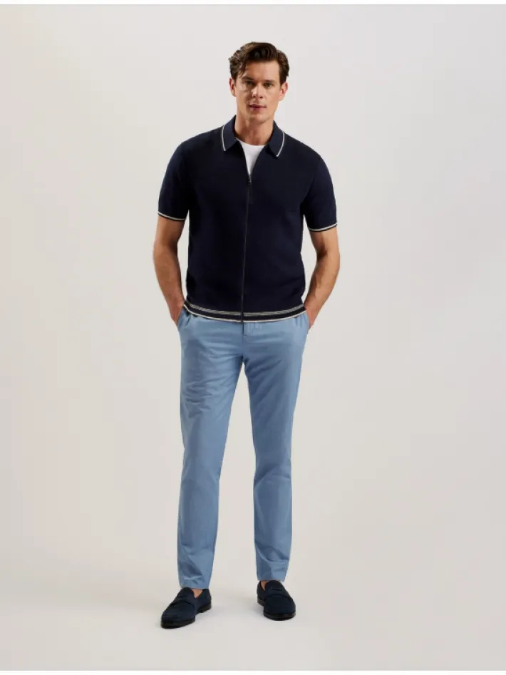 rojor_short_sleeve_zip_th_1.webp Rojor Short Sleeve Zip Through Textured Front Polo<Ted Baker Hot