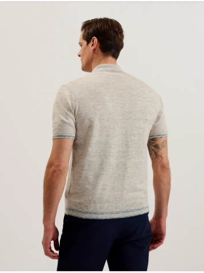 rojor_short_sleeve_zip_th_4-1.webp Rojor Short Sleeve Zip Through Textured Front Polo<Ted Baker Outlet