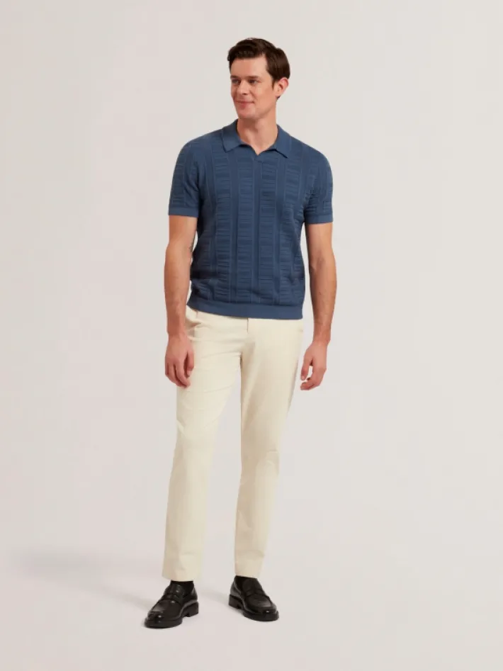 ruzza__short_sleeve_open__0.webp Ruzza Short Sleeve Open Neck Textured Polo<Ted Baker Best Sale