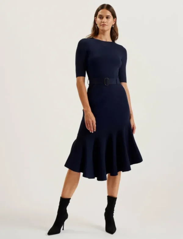 Samalee Flippy Hem Knitted Midi Dress With Belt<Ted Baker Best