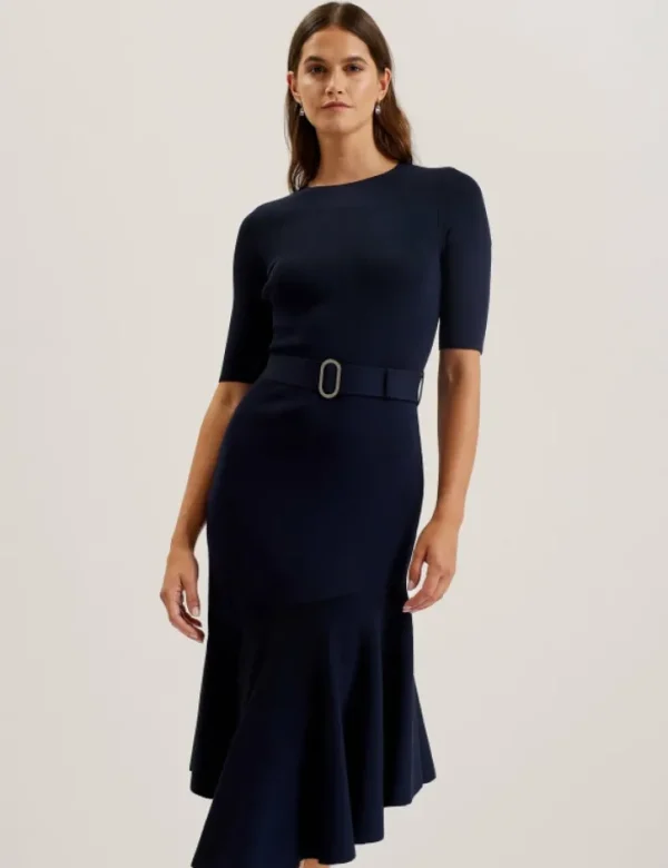 Samalee Flippy Hem Knitted Midi Dress With Belt<Ted Baker Best