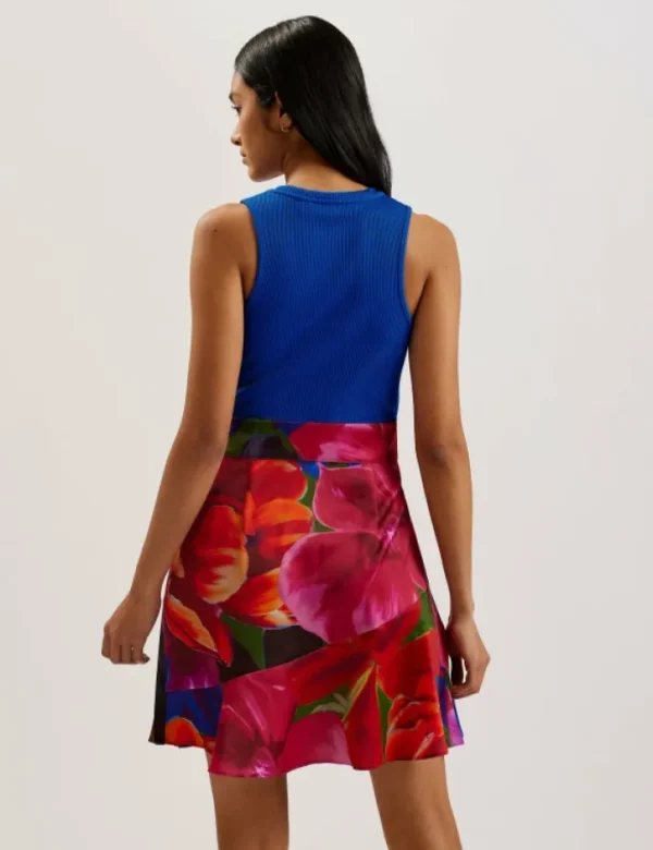 Sandiyy Printed Pleated Mini Dress with Knit Bodice<Ted Baker Hot