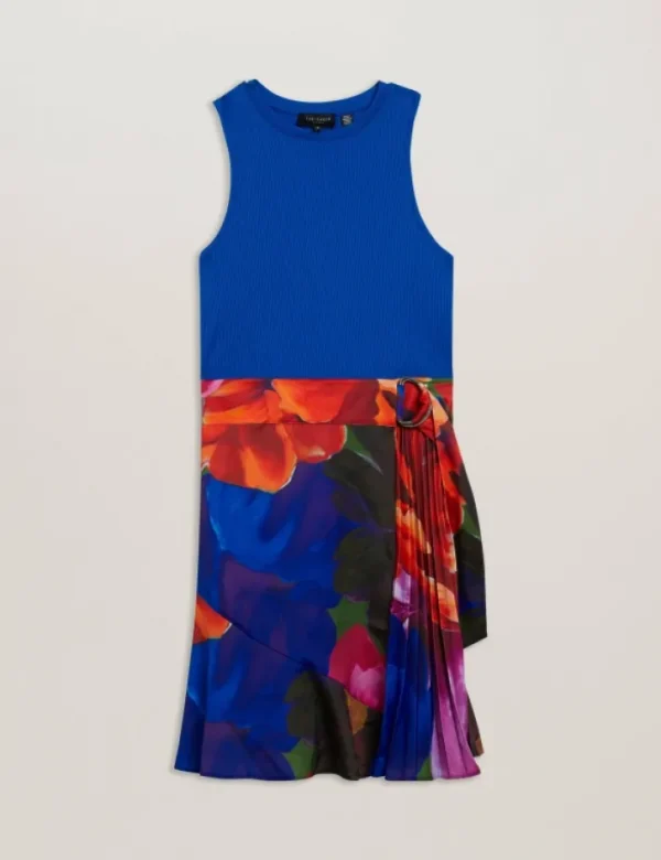 Sandiyy Printed Pleated Mini Dress with Knit Bodice<Ted Baker Hot