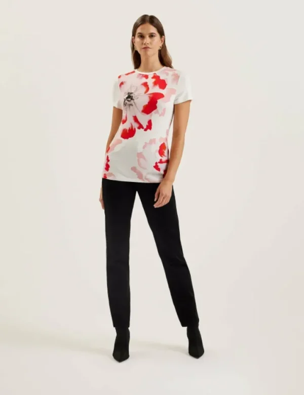Sindhaa Floral Print Fitted Short Sleeve T-Shirt<Ted Baker Cheap