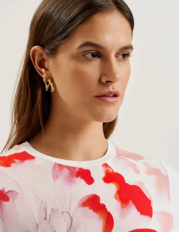 Sindhaa Floral Print Fitted Short Sleeve T-Shirt<Ted Baker Cheap