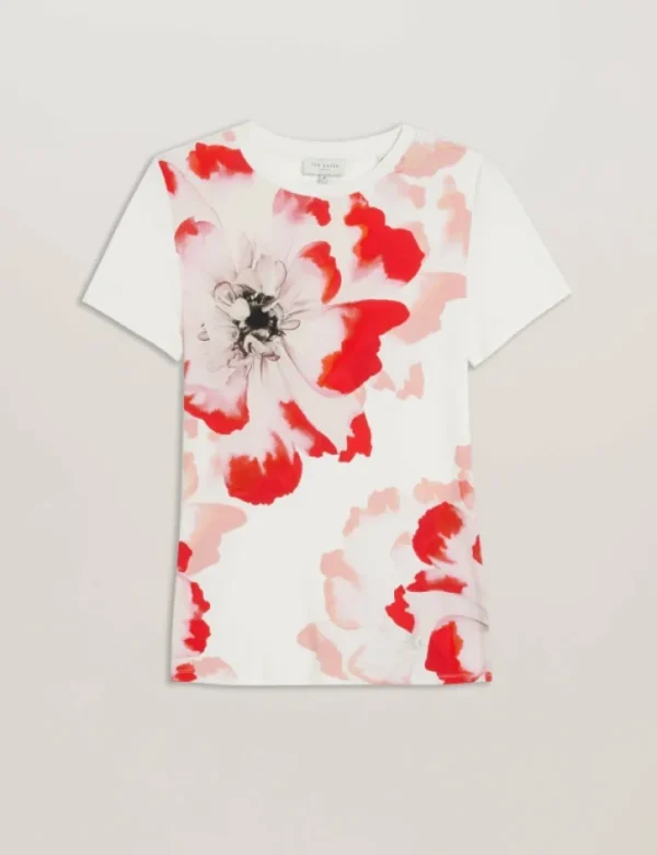Sindhaa Floral Print Fitted Short Sleeve T-Shirt<Ted Baker Cheap