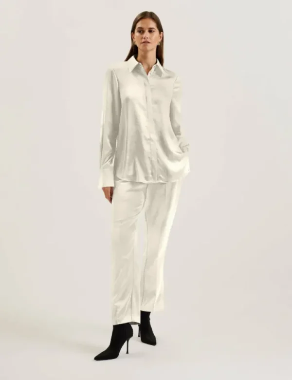 Sonora Satin Longline Covered Placket Blouse<Ted Baker Online
