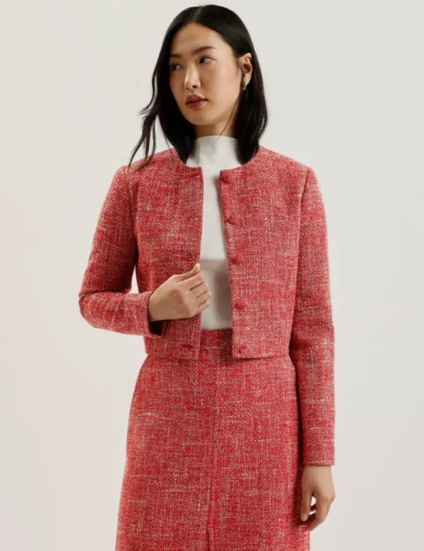 Sumi Cropped Boucle Round Neck Jacket<Ted Baker Hot