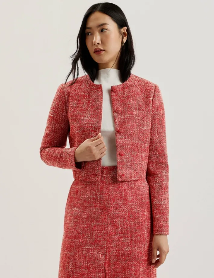 sumi_cropped_boucle_round_0.webp Sumi Cropped Boucle Round Neck Jacket<Ted Baker Hot