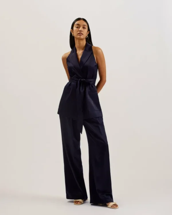 Teeru Tailored Satin Longline Vest with Belt<Ted Baker Store
