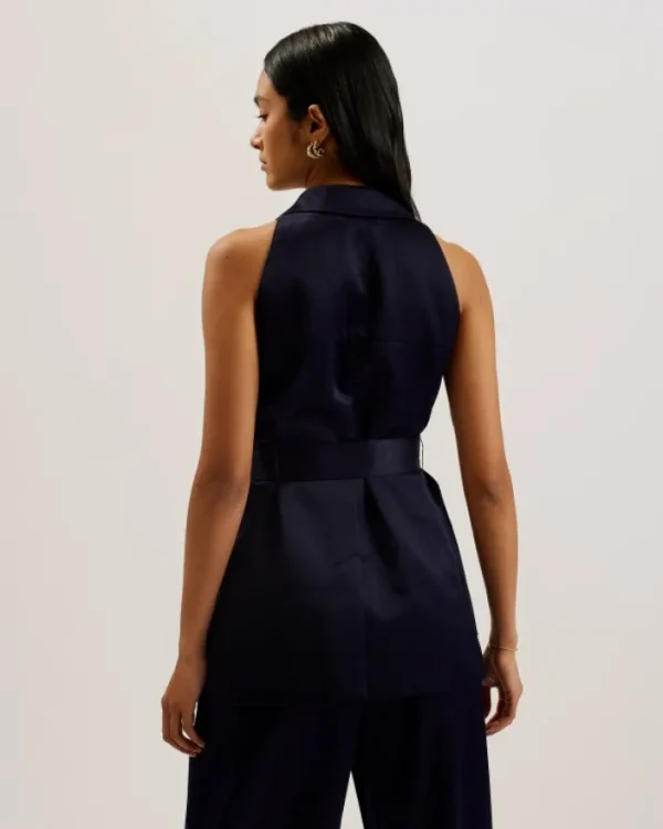 Teeru Tailored Satin Longline Vest with Belt<Ted Baker Store